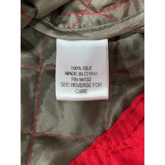 Debra DeRoo Womens Quilted Red Sleeveless Vest Zippered Pockets Sz XL - Picture 8 of 10